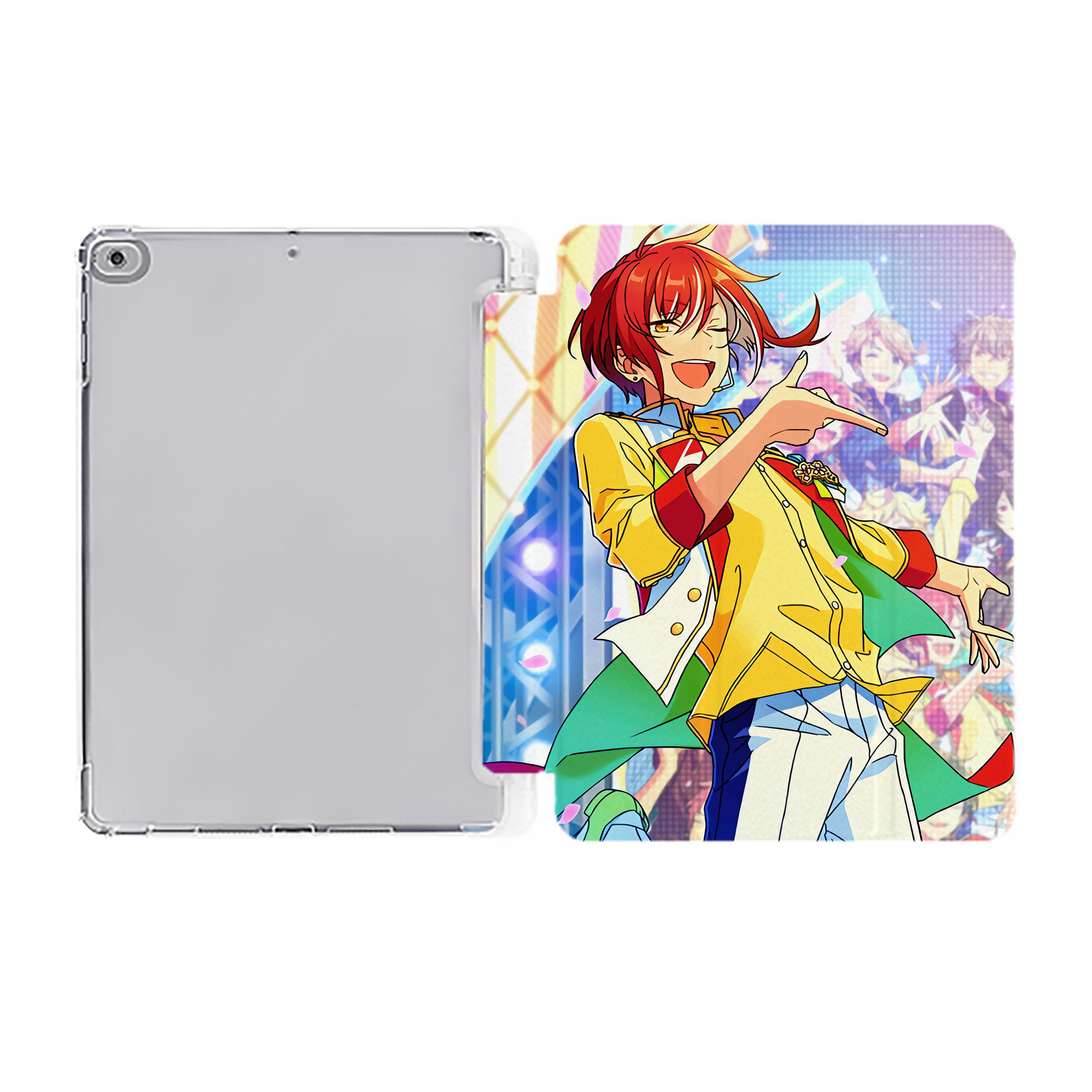 （画像用） あんさんぶるスターズ! Ensemble Stars IPad ケース ペン収納付き 三つ折りスタンド PUレザー×シリコン 対応機種9.5/10.5/10.9インチ